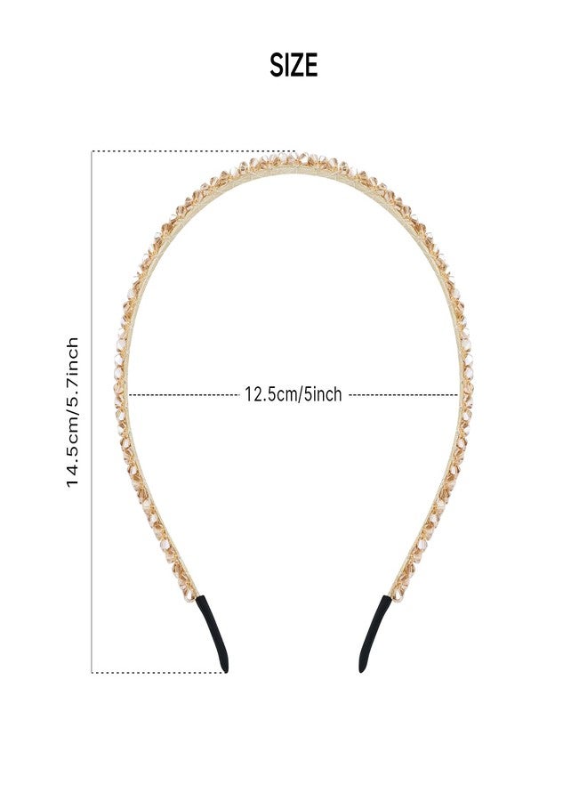 Dizila 7 Pieces Glitter Double-Rowed Crystal Headbands Hair Bands Hoops Accessories for Women Girls - Image 2